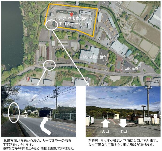 きたやま資源回収エコステーション進入経路