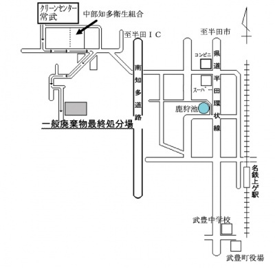 地図：一般廃棄物最終処分場位置図