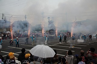 写真：手筒花火（大足区）