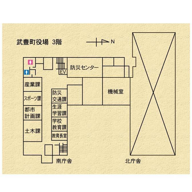 イラスト：役場3階配置図