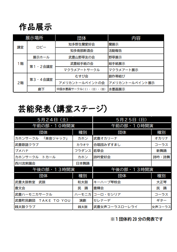 公民館まつりチラシ裏面